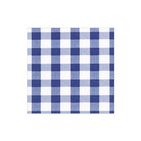 Caspari Gingham Paper Cocktail Napkins in Blue, 20 Per Package Caspari Gingham Paper Cocktail Napkins in Blue