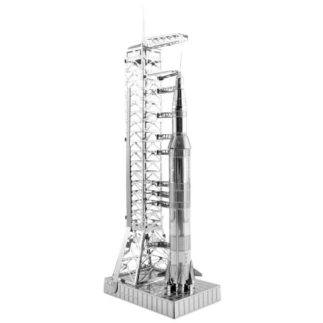 Metal Earth Modèle 3D Apollo Saturn V avec Portique - Kit Module de Fusée Saturn V - Maquette Rampe de Lancement Apollo – Puzzle