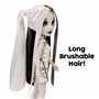 RAINBOW HIGH Shadow High Heather Grayson - Poupée Mannequin Camaïeu de Gris 28cm, Cheveux et Tenue Noirs et Blancs, Sac À Main É