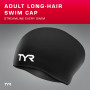 TYR Adult Long Hair Wrinkle-Free Silicone Swim Cap