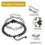 APRRMLIZW Bracelet Couple Puzzle Cadeau Couple 2 Pièces Bracelet À Cordon Ajustable Yin Yang Puzzle Collier Yin Yang Assorti Bra