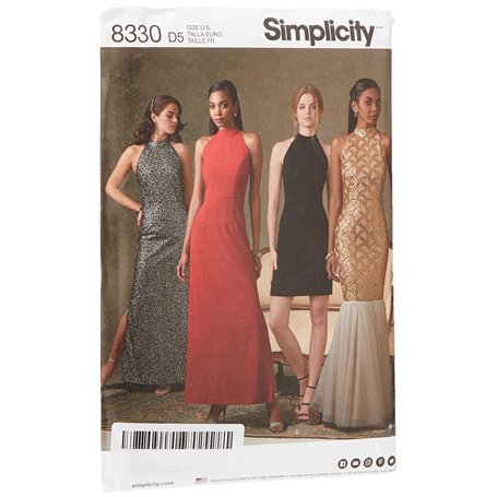Simplicity 4–6-8–10–12 Robes pour Femme avec Jupe et Dos Variations Patron de Couture