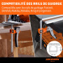 JORGENSEN Lot de 2 Serre-Joints à Cliquet pour Rail de Guidage, avec Mécanisme de Verrouillage, Force de Serrage Maximale 181 kg