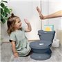 INGENUITY Mini Toilette enfant avec Réducteur de Toilette inclus, Chasse d'eau musicale et rangement lingette intégré Bleu