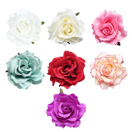 7 Pièces Fleur Broche Tête Ornement Mariée Femmes Rose Fleur Accessoires De Cheveux Pince À Cheveux De Mariage Danseuse De Flame