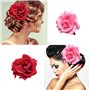 7 Pièces Fleur Broche Tête Ornement Mariée Femmes Rose Fleur Accessoires De Cheveux Pince À Cheveux De Mariage Danseuse De Flame
