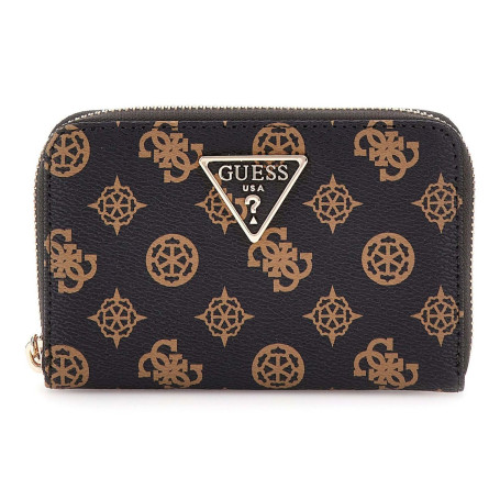 GUESS Laurel Zip Around Wallet M Mocha Logo