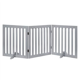 unipaws Barrière pour Chien, Barrière de sécurité barrière modulable Pliable pour Animaux de Compagnie, 61H cm 3 Panneaux, Gris  unipaws Barrière pour Chien