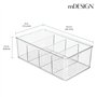 mDesign boite de rangement empilable (lot de 2) – panier rangement pratique en plastique avec 4 casiers – rangement de cuisine m
