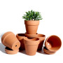 Pots en Terre Cuite avec Soucoupe – Pots de Fleurs en Argile Cactus Pot de Fleurs Succulents Pot de Drainage