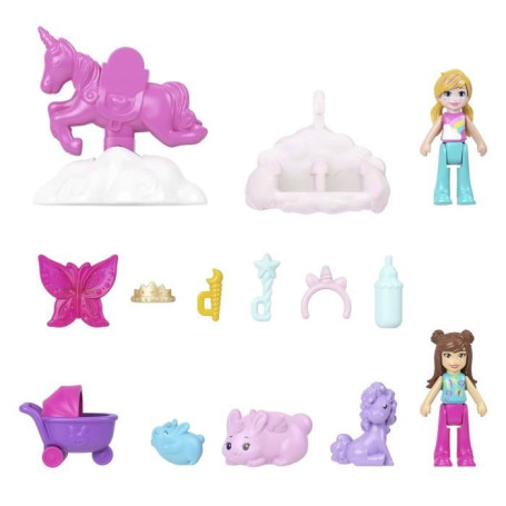 Polly Pocket - Coffret 2 en 1 Lapin - Avec 2 figurines et 12 accessoires - Polly Pocket - JFT88