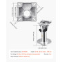 VEVOR Pied de Siège de Bateau Hauteur Réglable 324-475 mm, Support de Siège de Bateau en Alliage d'Aluminium avec Conception de