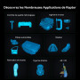 Creality CR-Scan Raptor Scanner 3D, 60 PFS, Portable, Prend en Charge le Mode Double Lumière Bleue/Proche Infrarouge, Précision