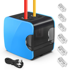 PITMT Taille Crayon Electrique,Taille-crayon électrique Enfants, Alimenté par Batterie et USB,2 tailles Pencil Sharpener Profess PITMT Taille Crayon Electrique
