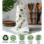 Lot de 10 rouleaux d'essuie-tout réutilisables avec boutons-pression – Serviettes en papier écologiques et réutilisables – Doubl