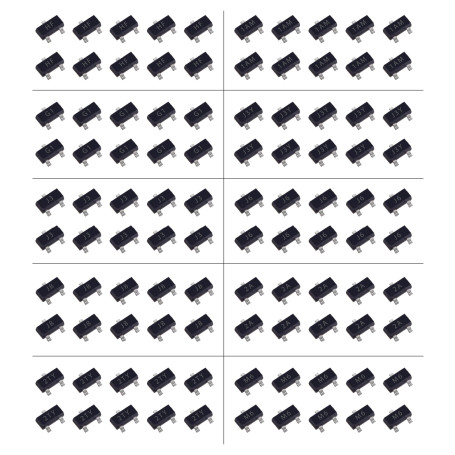 Kit de 100 transistors NPN et PNP SMD SOT23 2SC1815 MMBT3904 MMBT3906 MMBT5551 S8050 S8550 S9013 S9014 S9015 S9018