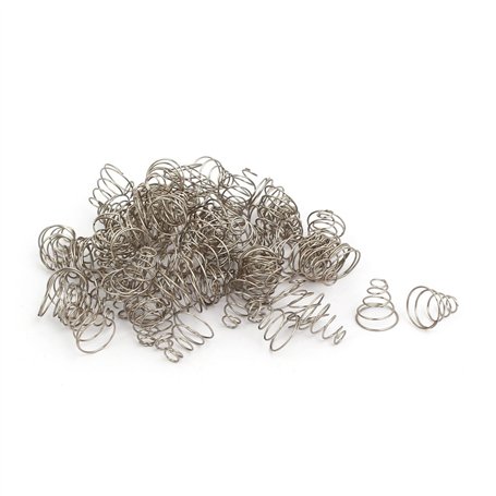 sourcing map 60Pcs Ressort de Compression 11mm x 5.5mm x 11mm métal conique Argenté