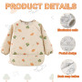 Puasok 2PCS Bavoirs Manches Longues Bébé, Tablier Imperméable pour Enfants 2 à 3 Ans Motifs Arbre Dinosaure Bavoir Tablier Bébé