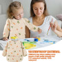 Puasok 2PCS Bavoirs Manches Longues Bébé, Tablier Imperméable pour Enfants 2 à 3 Ans Motifs Arbre Dinosaure Bavoir Tablier Bébé