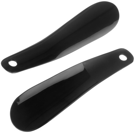 2 pcs Chausse-pied Chausse-pied Plastique Noir solide Flexible de voyage Petite courte facile Crochet trou Binette Corne Lifter