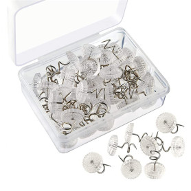 100 Pièces épingles Torsadées, Claires Twist Pins Tête en Plastique Tête Épingle, épingles en Spirale Torsadées pour Housses de  100 Pièces épingles Torsadées