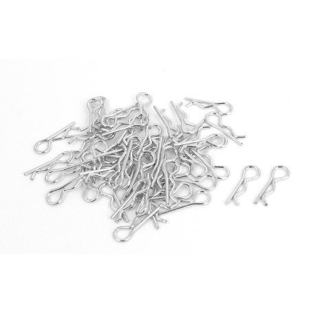 sourcing map Goupille Fendue 1 mm x 16 mm en forme d'épingle à cheveux plaqué zinc pince fendue ton argent 50 pcs