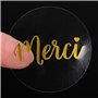120 Autocollants Merci Transparents 4cm Sticker Rond Étiquette Adhésif Décorations pour Emballage Cadeau Étiquette Enveloppe Noë