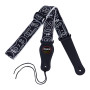 rayzm Sangle en Polyester pour Guitare Acoustique/électrique ou Basse, avec Porte-médiators et Motifs Cranes, 5cm de Largeur et