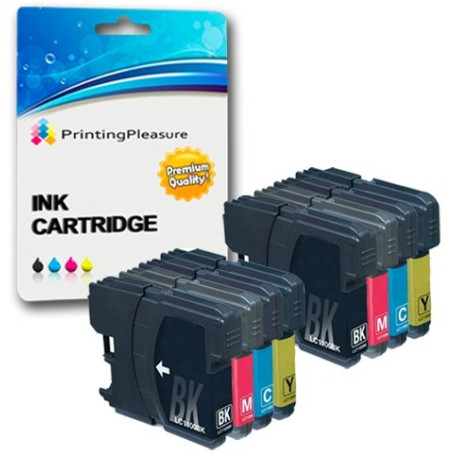 8 Compatibles LC1100 LC980 Cartouches d'encre pour Brother DCP-145C 165C 195C 197C 385C 585CW 6690CW MFC-250C 290C 490CW 5890CN