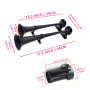 YIYIDA Klaxon de voiture Trompette d'air 170db Corne marine Corne électrique 12V Car Horn Zinc Chrome noir Trompette de camion H