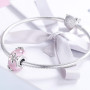 Perle Fleur en Verre Murano pour Bracelet Pandora – Charm Rose en Argent 925, Cadeau pour Maman ou Amie