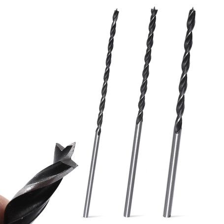 Lot de 3 forets à bois hélicoïdaux professionnels 8 10