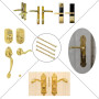Ensemble de 4 pièces or M4 poignée de porte traversant vis de fixation et manchon pour UPVC Windsor poignée de porte Kit bouton 