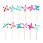 WANGCL Lot de 24 mini moulins à vent pour cupcakes - Décorations de gâteaux de fête de mariage (couleur aléatoire)