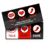 Jeu Amusant et Romantique pour Couples – Talk Flirt Dare – Date Night Box – Cartes de Conversation et d'action pour Les Couples