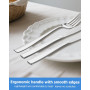 Couverts de Table 12 Personnes, Ménagère 72 Pièces en Acier Inoxydable, avec Couteau Fourchette Cuillère, Elegant Cutlery Set, P