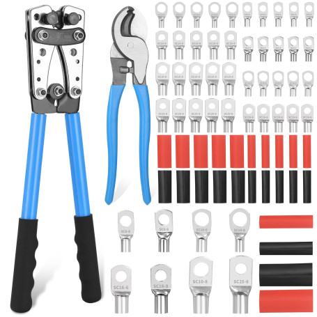 Pince à sertir - Cosses de câble 16 mm² - Pince à cosses de câble 10-1/0 - Cosses de câble 16 mm m² - Pince à sertir 6/10/16/25/