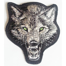 Ecusson brode applique Patch thermocollant pour vetement veste jeans ecusson thermocollant enfant bebe"Le Loup 7,6 x 7 cm " Ecusson brode applique Patch thermocollant pour vetement veste jeans ecusson thermocollant enfant bebe"Le Loup 7