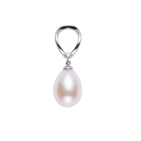 VIKI LYNN Pendentif femme de perle de culture d'eau douce 8.0-9.0mm Sterling Argent 750 plaqué or 18K Idée cadeau noel femme fil