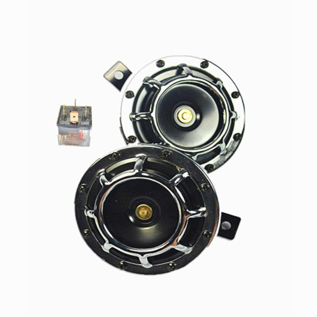 Car Horn 12V 135db ，Eletric Car Horn Kit High Tone and Low Tone Metal Twin Horn Kit with Bracket for Cars Trucks SUVs RVs Vans M