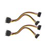 Baolongking Lot de 3 câbles d'alimentation SATA 15 broches mâles vers 2 x SATA 15 broches femelle angle vers le bas