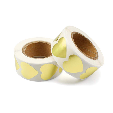 oupados 1000 Pcs d'Autocollant Coeur Doré Étiquettes d'Or Cœur Autocollants en Forme de Cœur pour décorer les cadeaux de la Sain