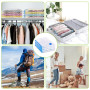 Sac Sous Vide Vetement Aspirateur 6 Pièces 3L 80x60cm 3M 60x40cm Housse de Rangement Réutilisable Couette Stockez Vêtements la L