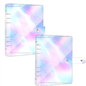 2 Pcs Couverture de Reliure A5 à 6 Anneaux Couverture de Protection pour Carnet de Notes A5 PVC Souple Transparent Rechargeable  2 Pcs Couverture de Reliure A5 à 6 Anneaux Couverture de Protection pour Carnet de Notes A5 PVC Souple Transparent Rechargeable