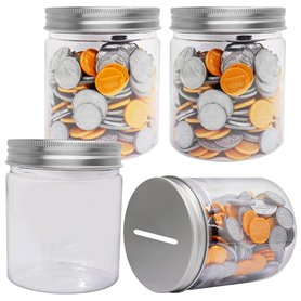 Mczcent Petite Tirelire-4 PACK, Petit Tirelires Transparente Plastique pour Pièces en Euros, Peu Mini Tire Lire Piggy Coin Money Mczcent Petite Tirelire-4 PACK