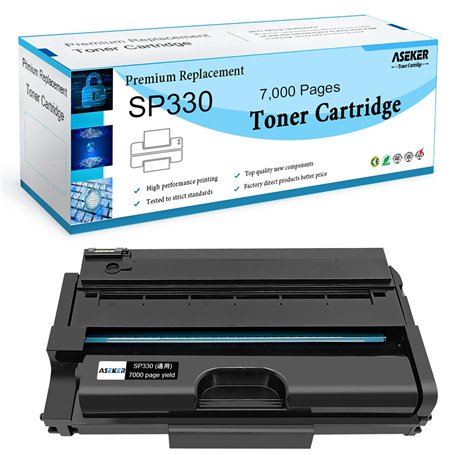 ASEKER Compatible Toner Cartouche pour Ricoh SP 330 330DN 330SFN 330SN Imprimante 408283 Très Haute Capacité 7000 Pages (Noir x