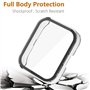 Msiall [2 pièces] Noir Transparent avec Film de Protection d'écran en Verre trempé pour Amazfit bip 5, étui PC de dureté 9H, Par