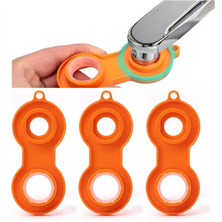 T TAKONE Perlator Clé 3 pièces Outil pour enlever les aérateurs de robinet en plastique Clé de buse de mélange Convient pour aér