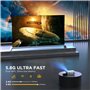 Vidéoprojecteur WiFi Bluetooth 1080P Projecteur Portable Soutien, 7500 LM Projecteur Home Cinéma 100 000 Heures Mini Projecteur