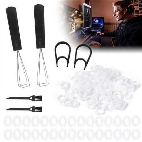 Kit de Nettoyage de Clavier Amortisseur de Clavier à Joint Torique Extracteur de Capuchon de Clavier Brosse de Nettoyage pour Cl